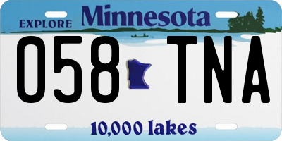 MN license plate 058TNA