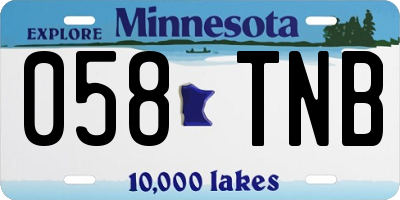 MN license plate 058TNB