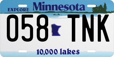 MN license plate 058TNK
