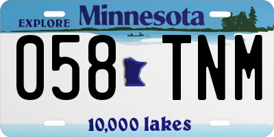 MN license plate 058TNM
