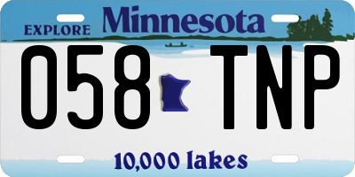 MN license plate 058TNP