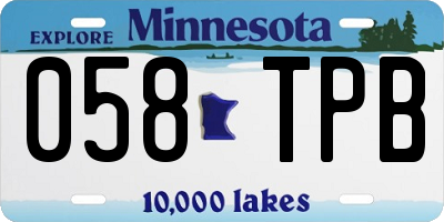 MN license plate 058TPB