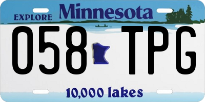 MN license plate 058TPG