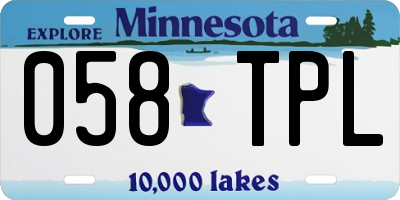 MN license plate 058TPL