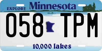 MN license plate 058TPM