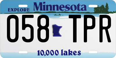 MN license plate 058TPR