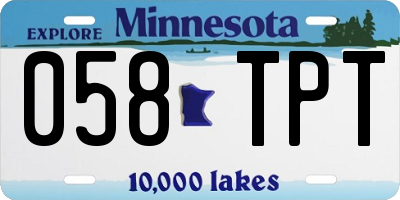MN license plate 058TPT