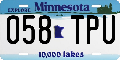 MN license plate 058TPU