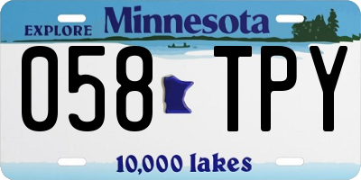 MN license plate 058TPY