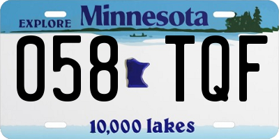 MN license plate 058TQF