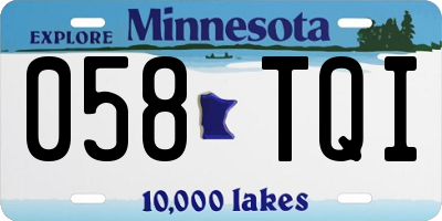 MN license plate 058TQI