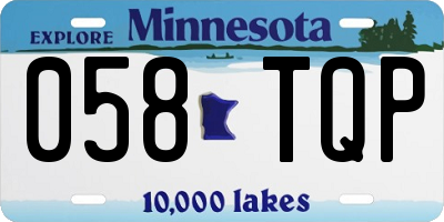 MN license plate 058TQP