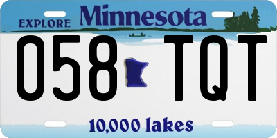 MN license plate 058TQT
