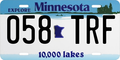 MN license plate 058TRF