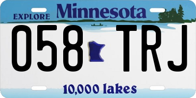 MN license plate 058TRJ