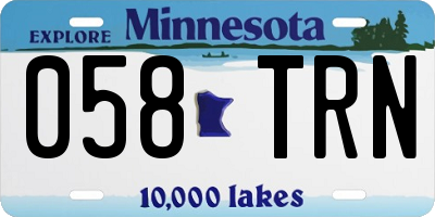 MN license plate 058TRN