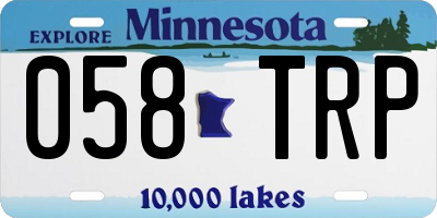MN license plate 058TRP