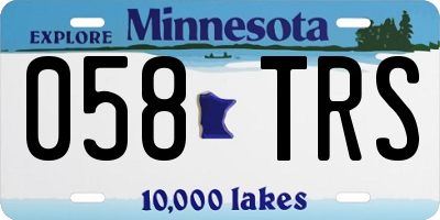 MN license plate 058TRS