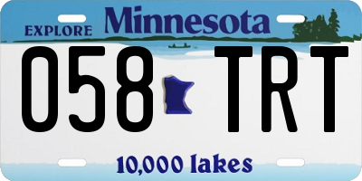 MN license plate 058TRT