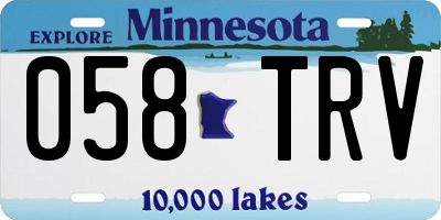 MN license plate 058TRV