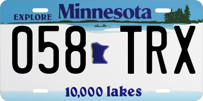 MN license plate 058TRX