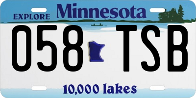 MN license plate 058TSB