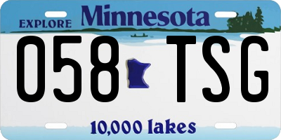 MN license plate 058TSG