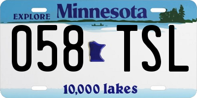 MN license plate 058TSL