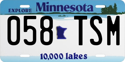 MN license plate 058TSM