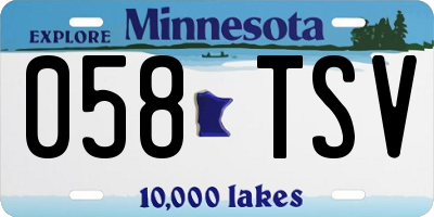 MN license plate 058TSV