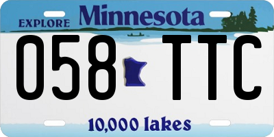 MN license plate 058TTC