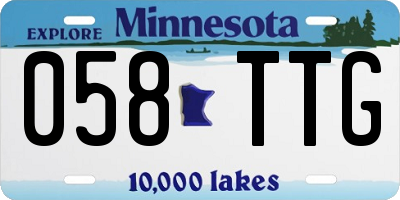 MN license plate 058TTG