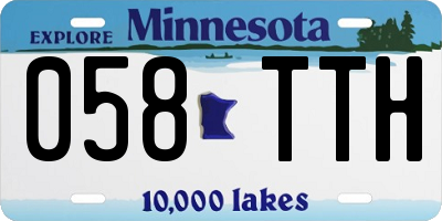 MN license plate 058TTH