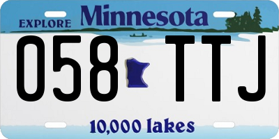 MN license plate 058TTJ
