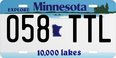 MN license plate 058TTL