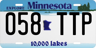 MN license plate 058TTP