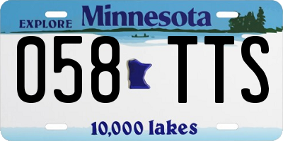 MN license plate 058TTS