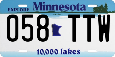 MN license plate 058TTW