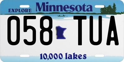 MN license plate 058TUA