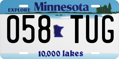 MN license plate 058TUG