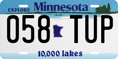 MN license plate 058TUP