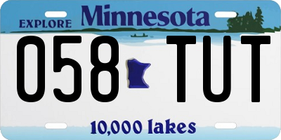 MN license plate 058TUT