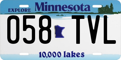 MN license plate 058TVL