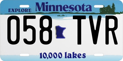 MN license plate 058TVR