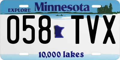 MN license plate 058TVX