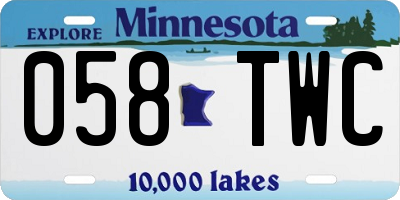 MN license plate 058TWC