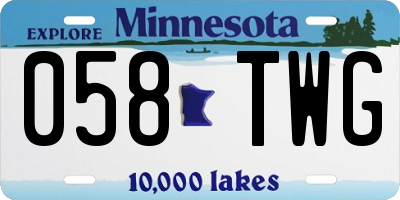 MN license plate 058TWG