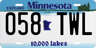 MN license plate 058TWL