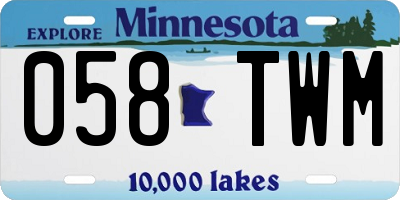 MN license plate 058TWM