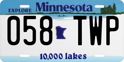 MN license plate 058TWP